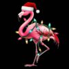 Christmas Flamingo PNG – Tropical Pink Flamingo with Santa Hat and Christmas Lights Clipart