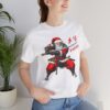 Samurai Santa PNG design on Christmas T-shirt mockup – digital file example