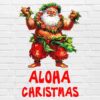 hawaiian-santa-png-tropical-christmas-foxesandbunnies-white Hawaiian Santa PNG tropical Christmas clipart aloha holiday white background